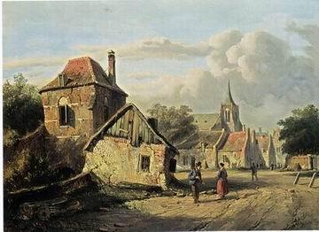 European city landscape, street landsacpe, construction, frontstore, building and architecture. 122, unknow artist